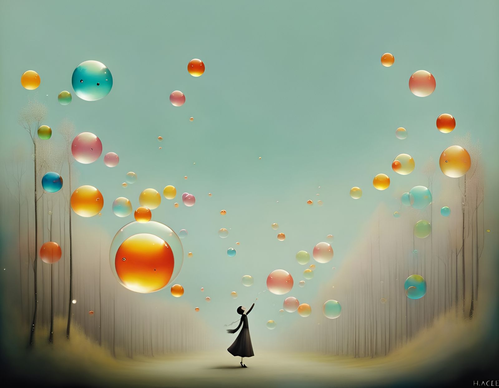 Colorful 'Love Me/Love Me Not' Whimsical Illustration