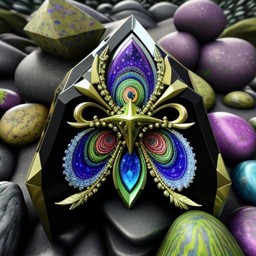 Surrealistic Psychedelic Cannon Carriage in Vibrant, Shiny 3...