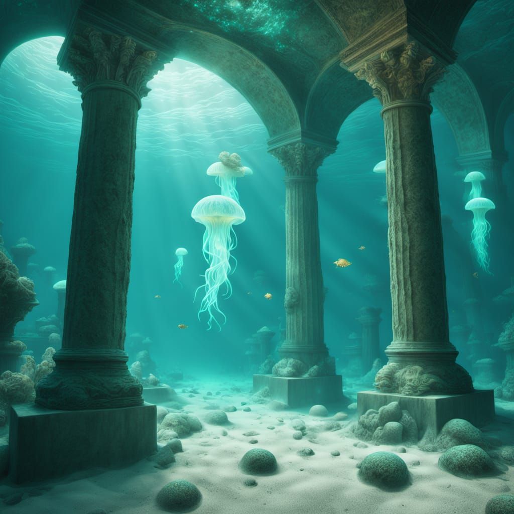 Sunken City of Glass and Marble with Coral Ruins