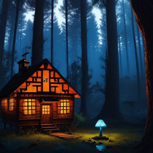 Surreal Sunset Owl Sanctuary in Vibrant Colors