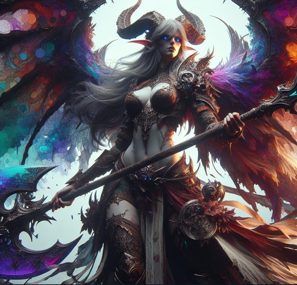 Fallen Aasimar Barbarian Concept Art