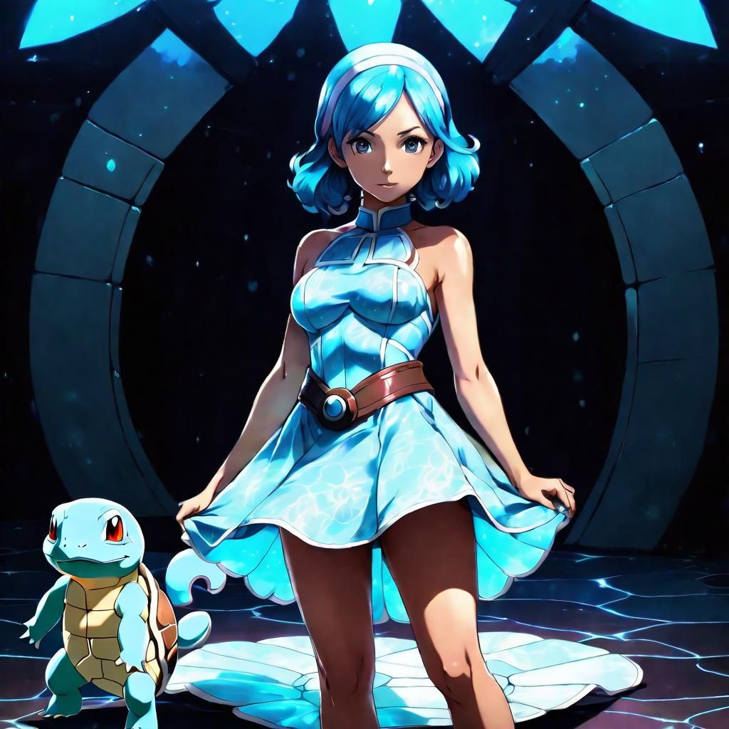 Anime Woman in Squirtle Dress