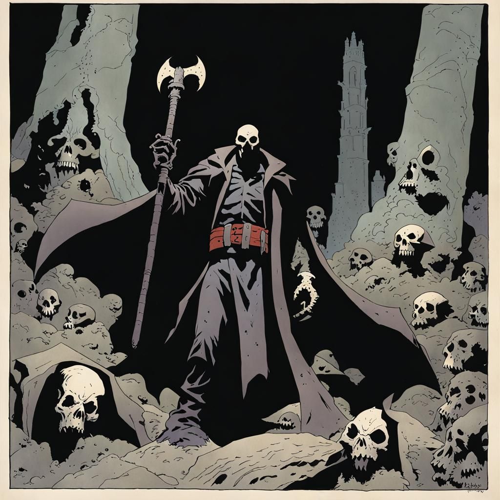 Stylized Grimdark Image in Comic Book Style