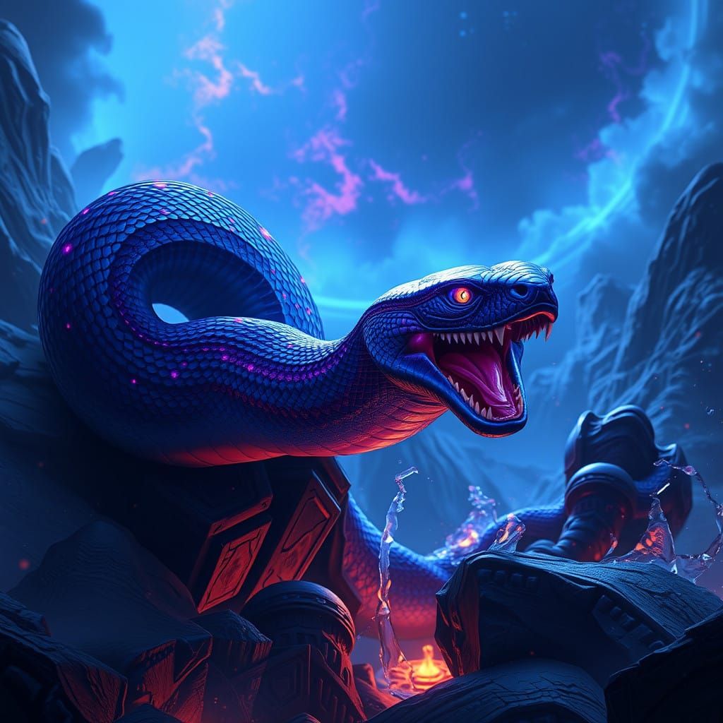 Ethereal Fantasy Cobra in Deep Twilight Sapphire
