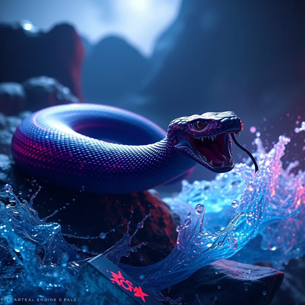 Fantastical Twilight Cobra in Splendid Sapphire Hues