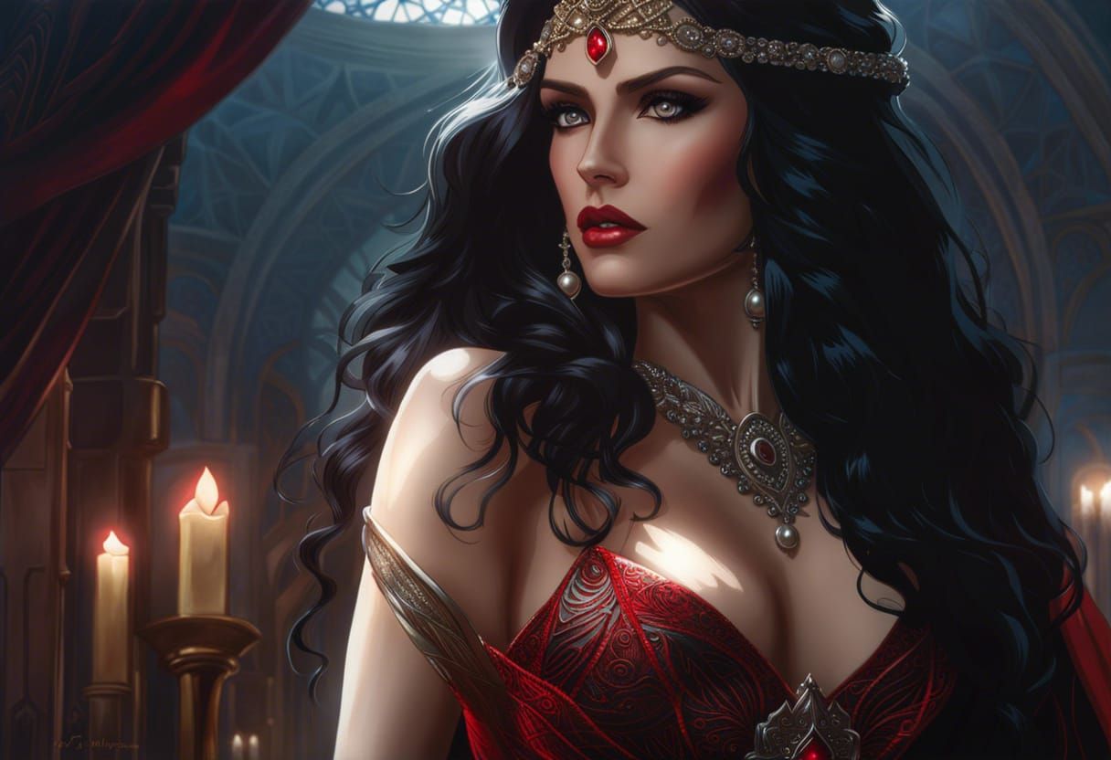 Goddess in Fantasy Gown, Hyper-Detailed 8k Art