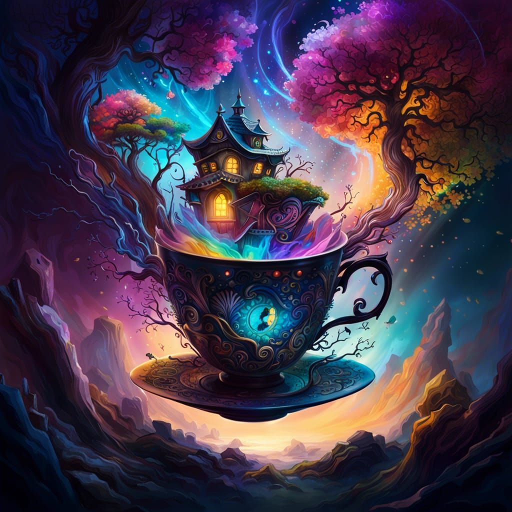 Psychedelic Gemstone Treehouse Explosion in a Teacup