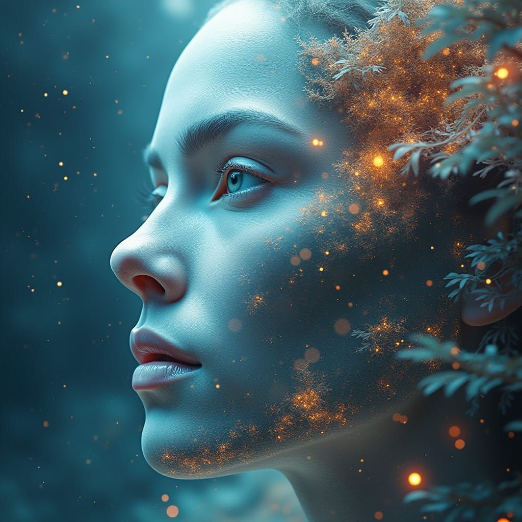 Breathtaking Fantasy Poster: Holographic Kingdom Meets Aquat...