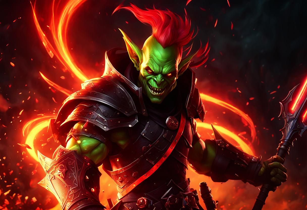 Epic Goblin Hero in Dark Fantasy Style
