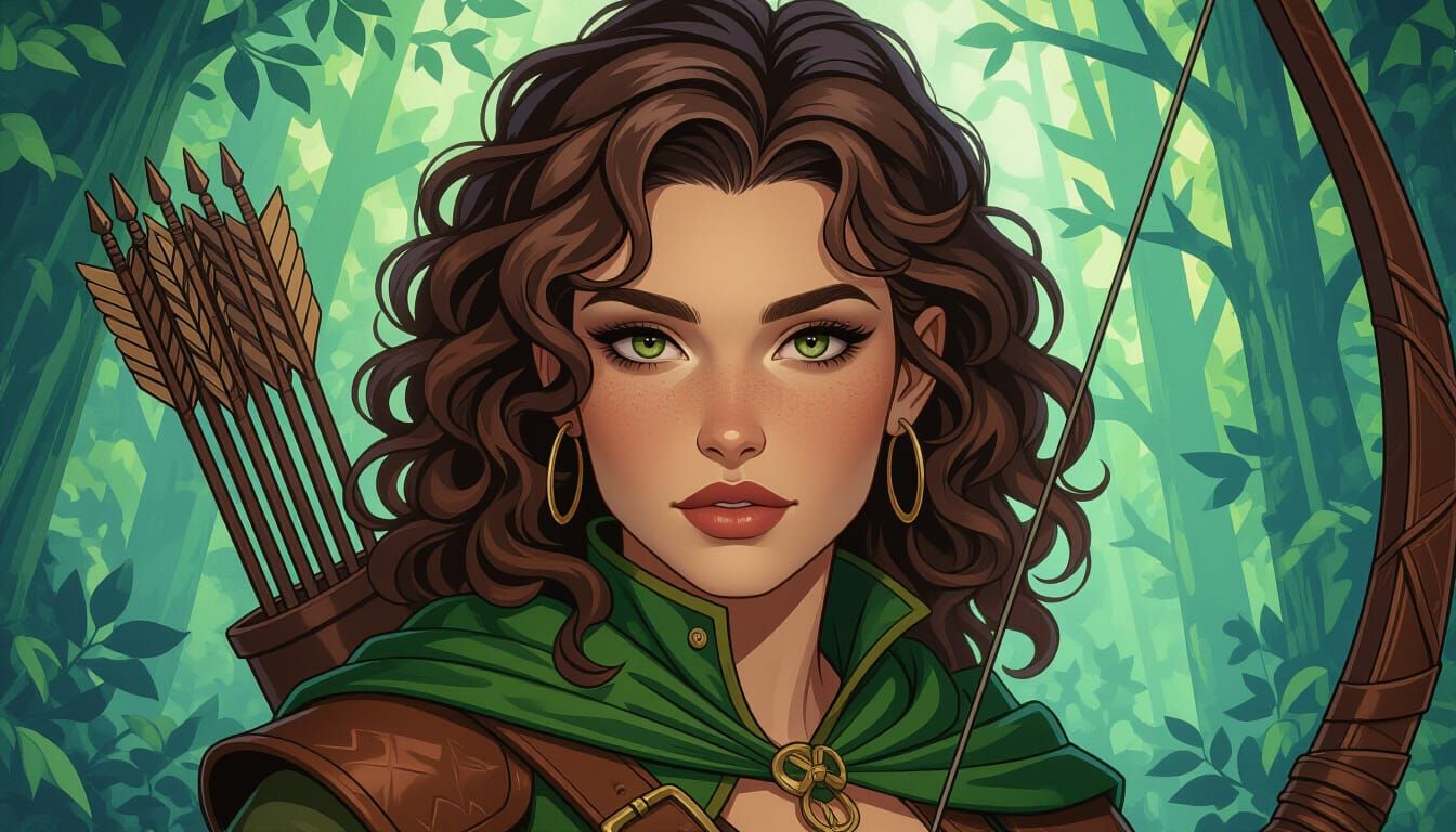 Fantasy Ranger in Comic Book Art Style