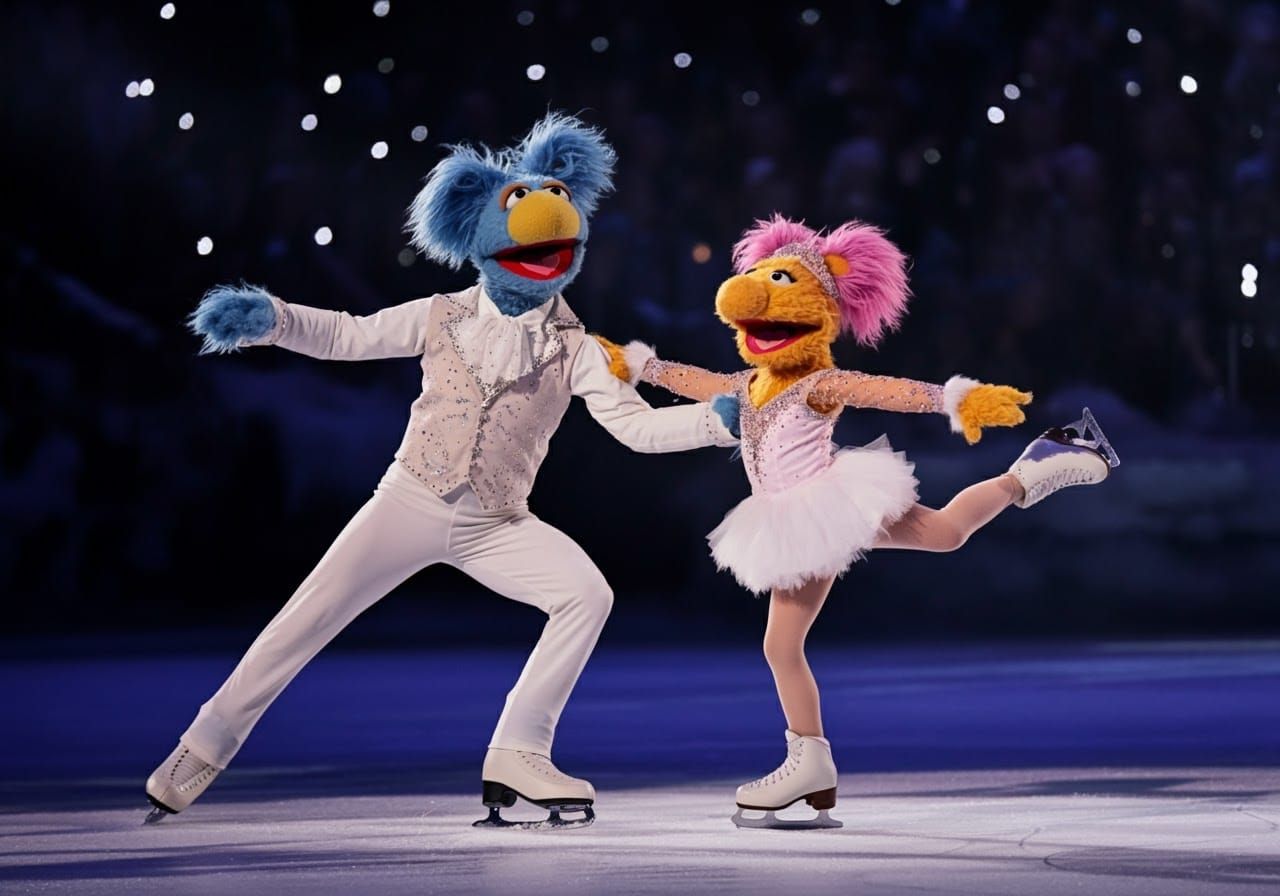 Muppet Ice Dancers Perform in Artificial Atmosphere