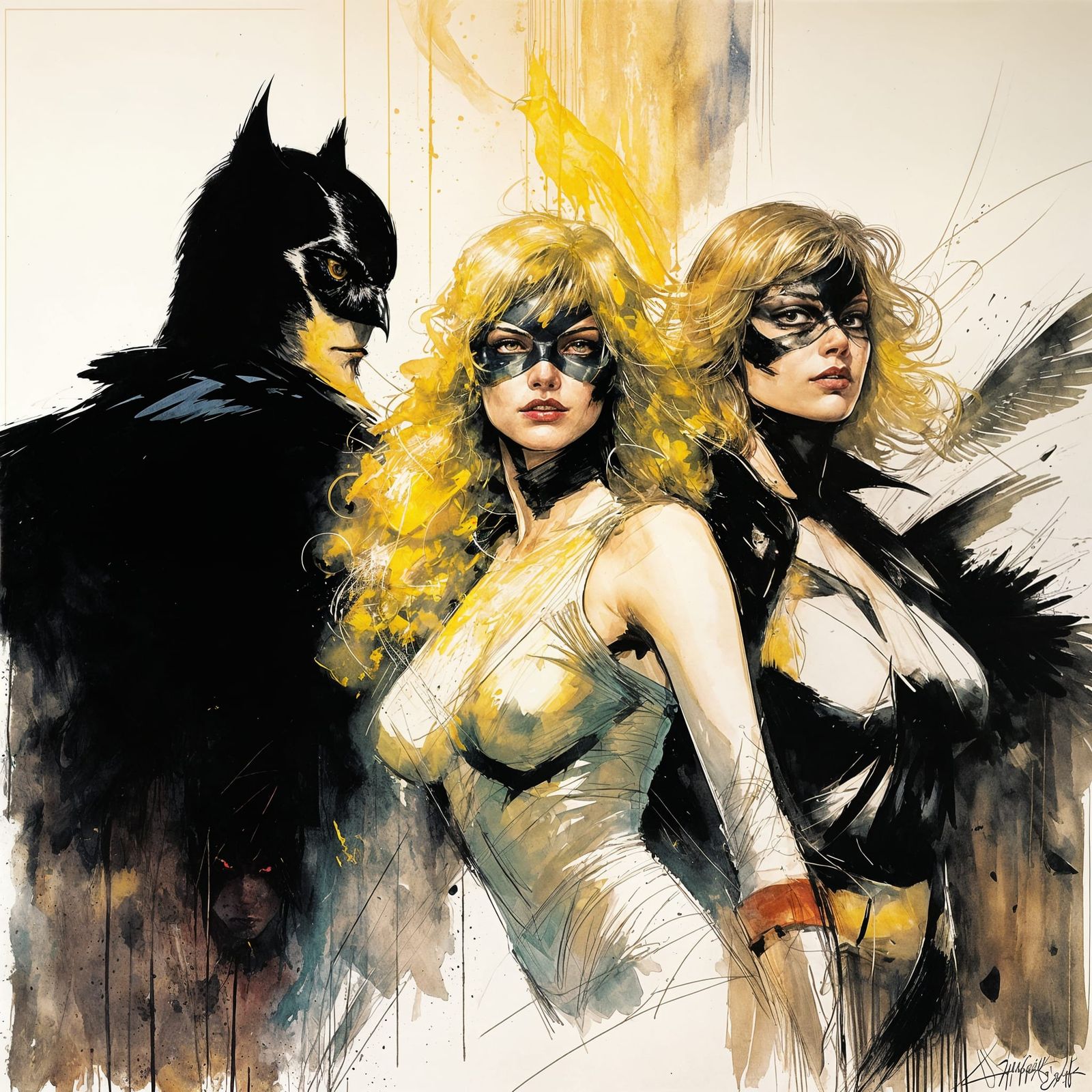 Birds of Prey Comic Art Illustration