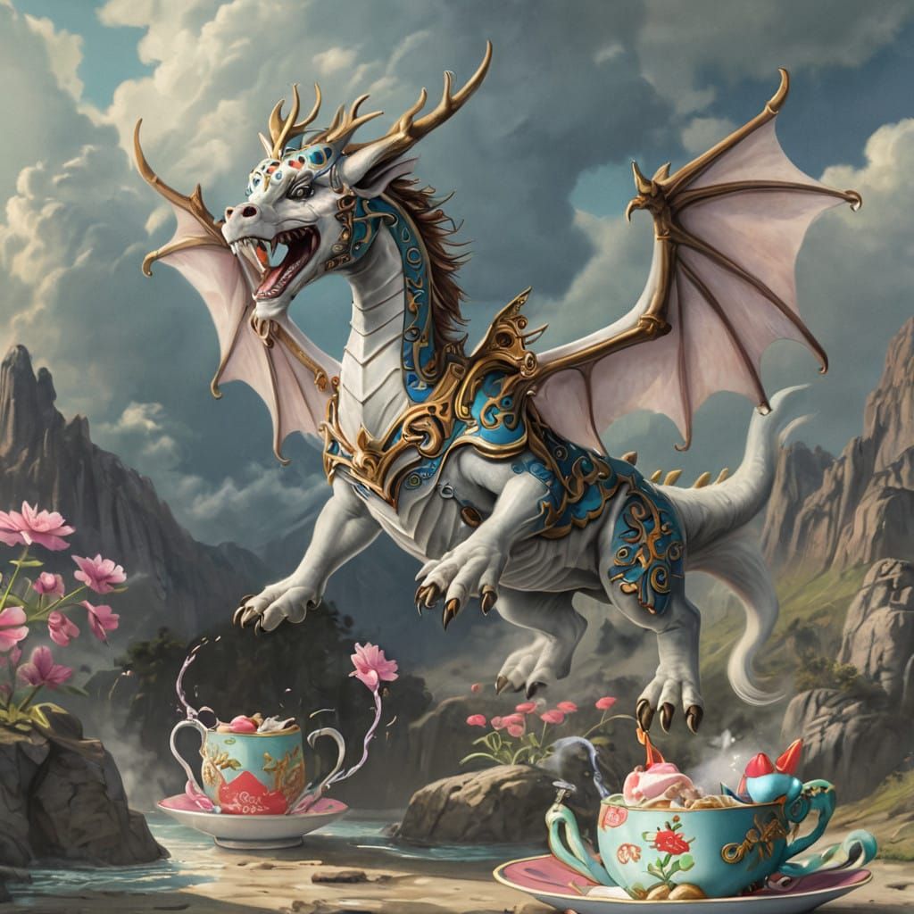 Vintage Teacups in a Floral Setting