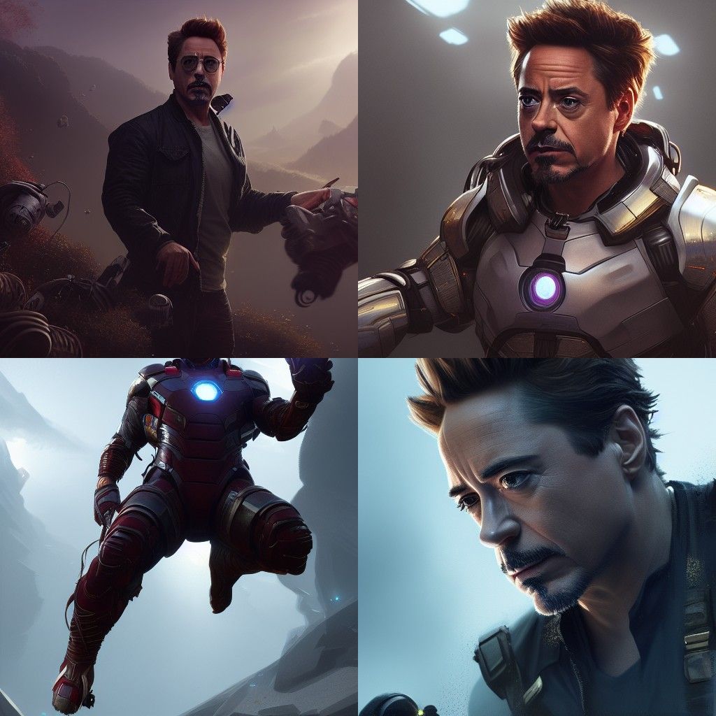 Robert Downey Jr. Photorealistic Digital Illustration
