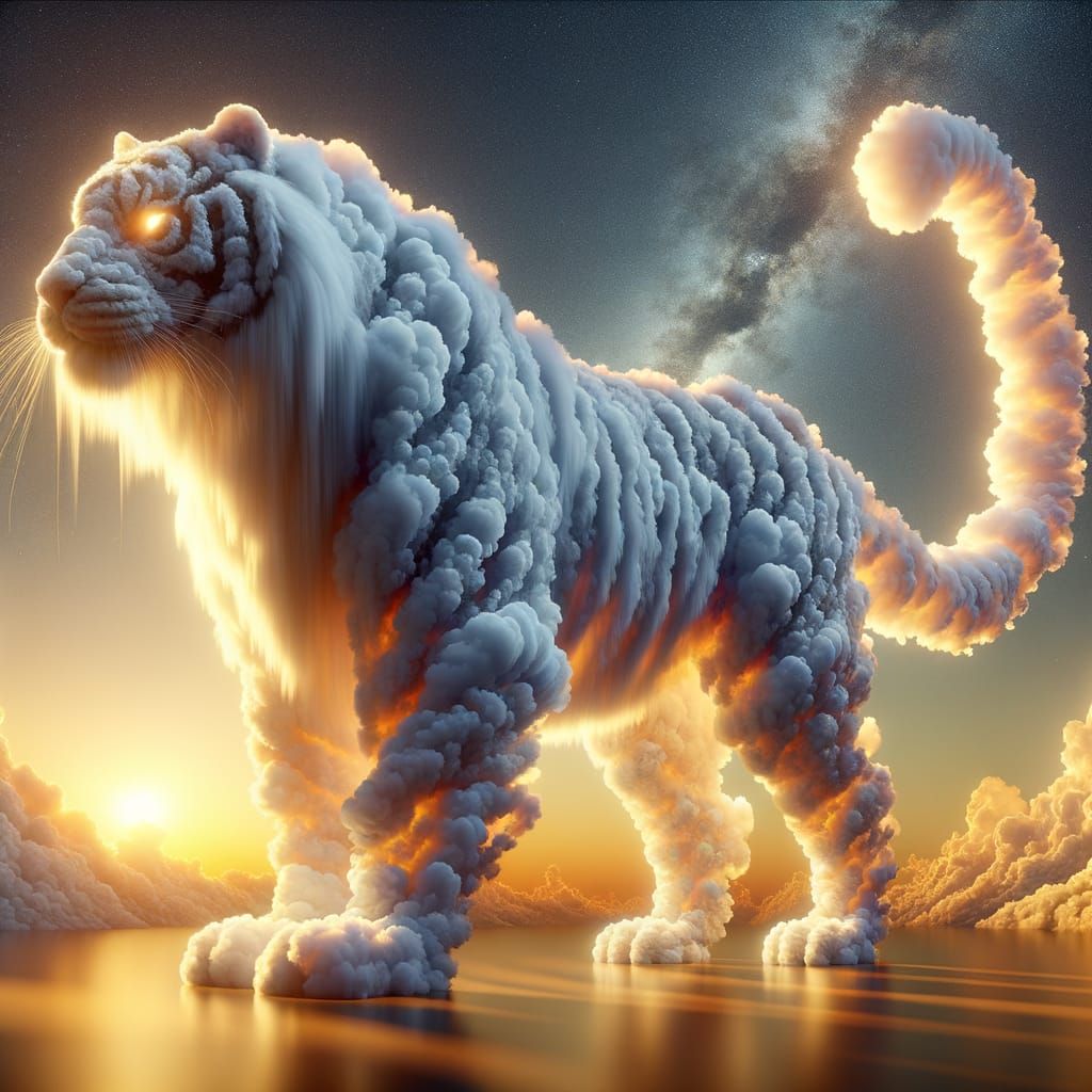Majestic Cloud Tiger at Golden Sunset