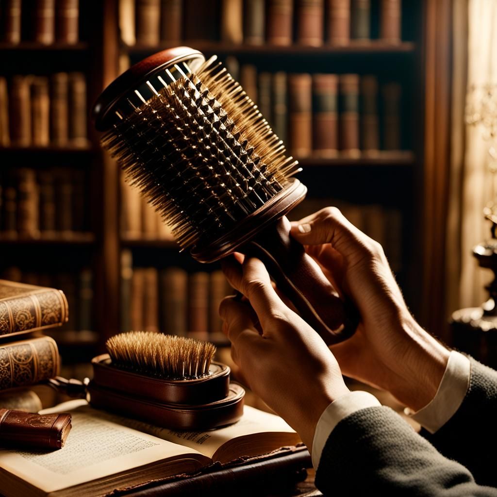 Antique Electric Hairbrush in Victorian Study