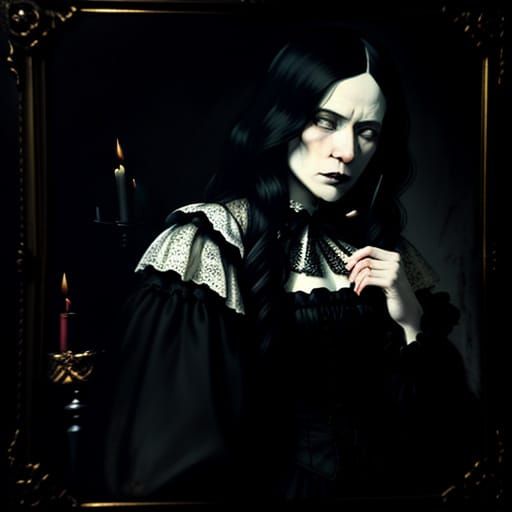 Baroque Noir Perfume Bottle Oil Painting