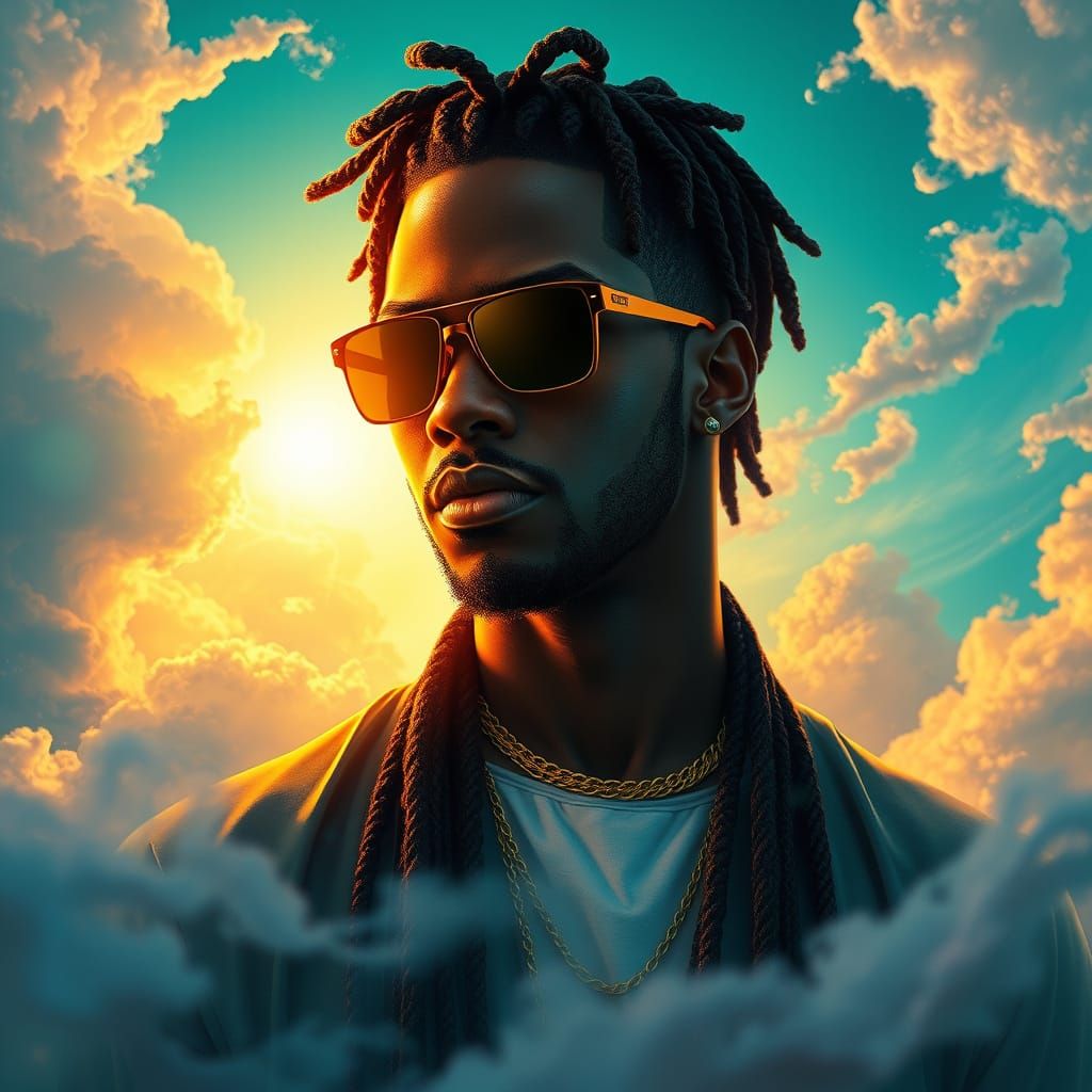 Confident Mystic in Iridescent Realms