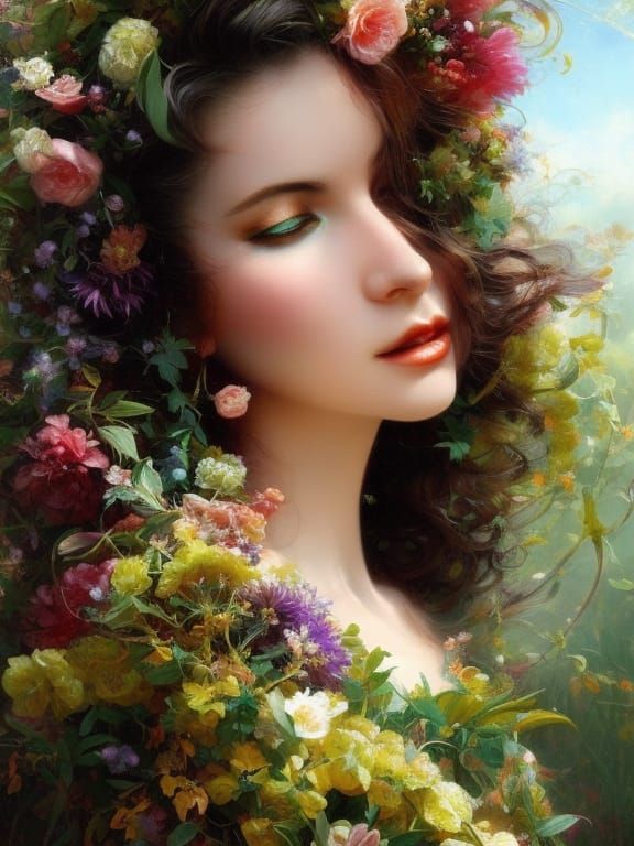 Personification of May in Macabre Spring Bloom