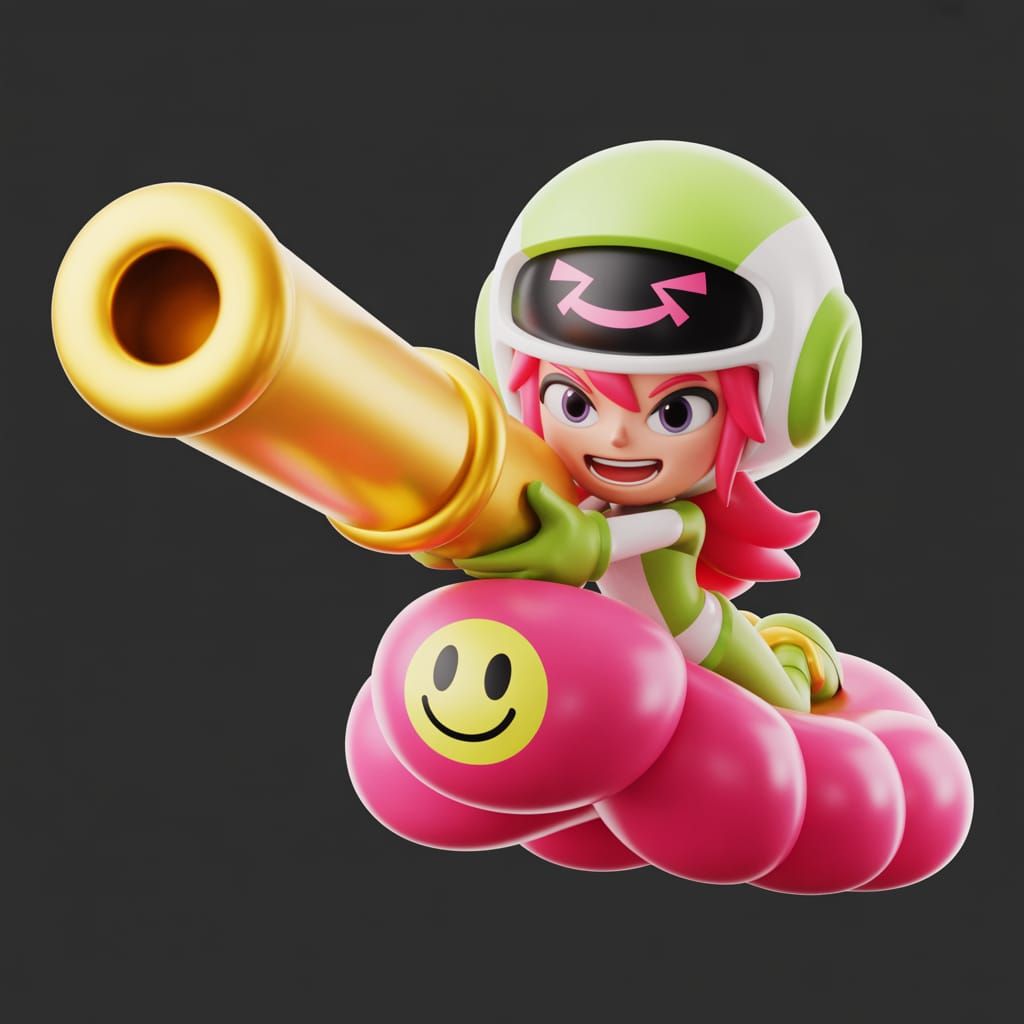 Stylized 3D Render of Female Video Game Character