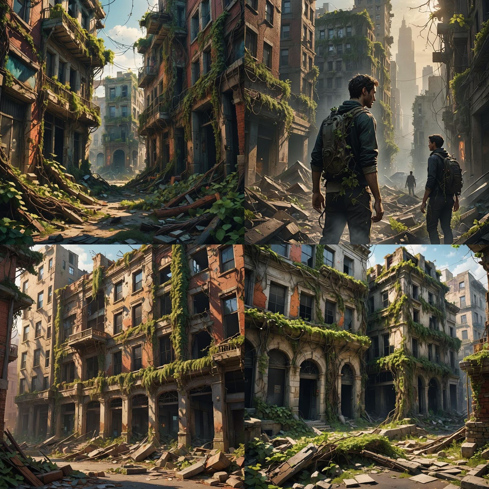 Hyperrealistic Overrun City Concept Art