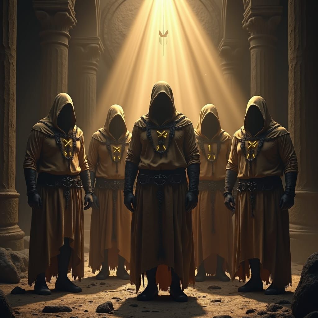 Fantasy Prisoners in Mystical Underground Dungeon