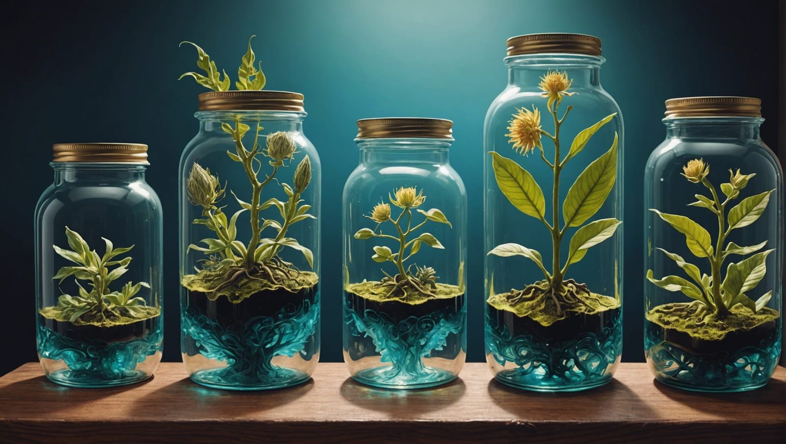 Magical Plants and Minerals Preserved in Jars
