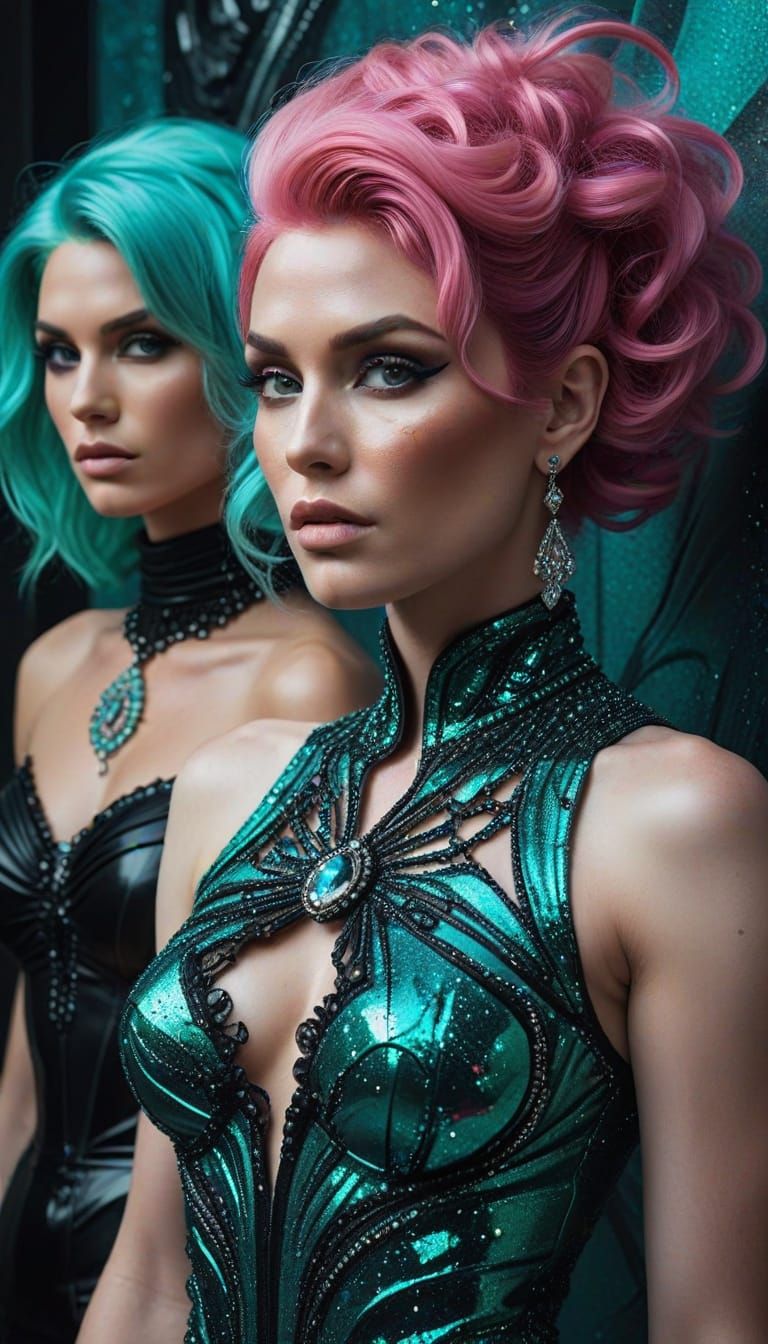 Sassy Drag Queens in Glamorous Digital Art