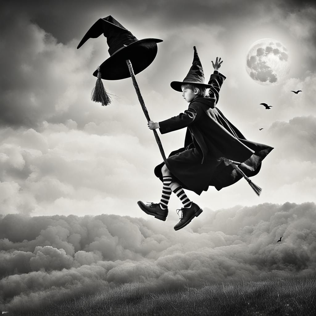 Young Wizard's Flight to School: Vintage Style