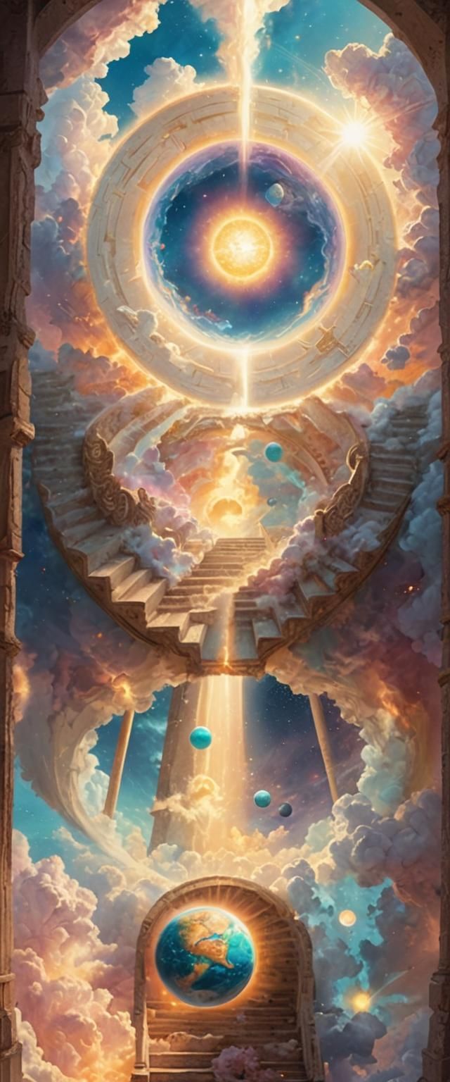 Stairs to Space Portal in Surreal Concept Art