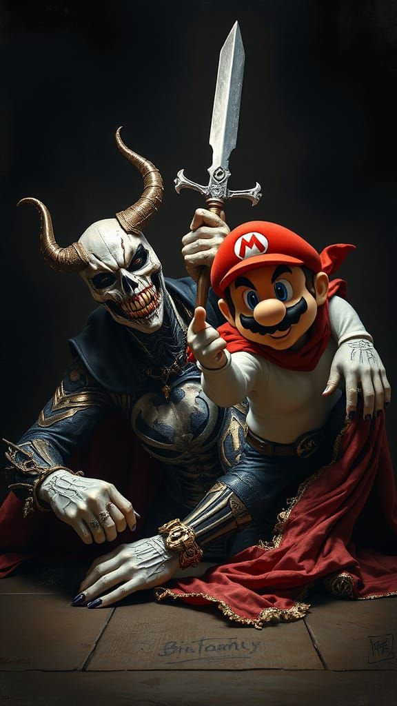 Spawn, Super Mario, & Black Canary in Neo-Baroque Style