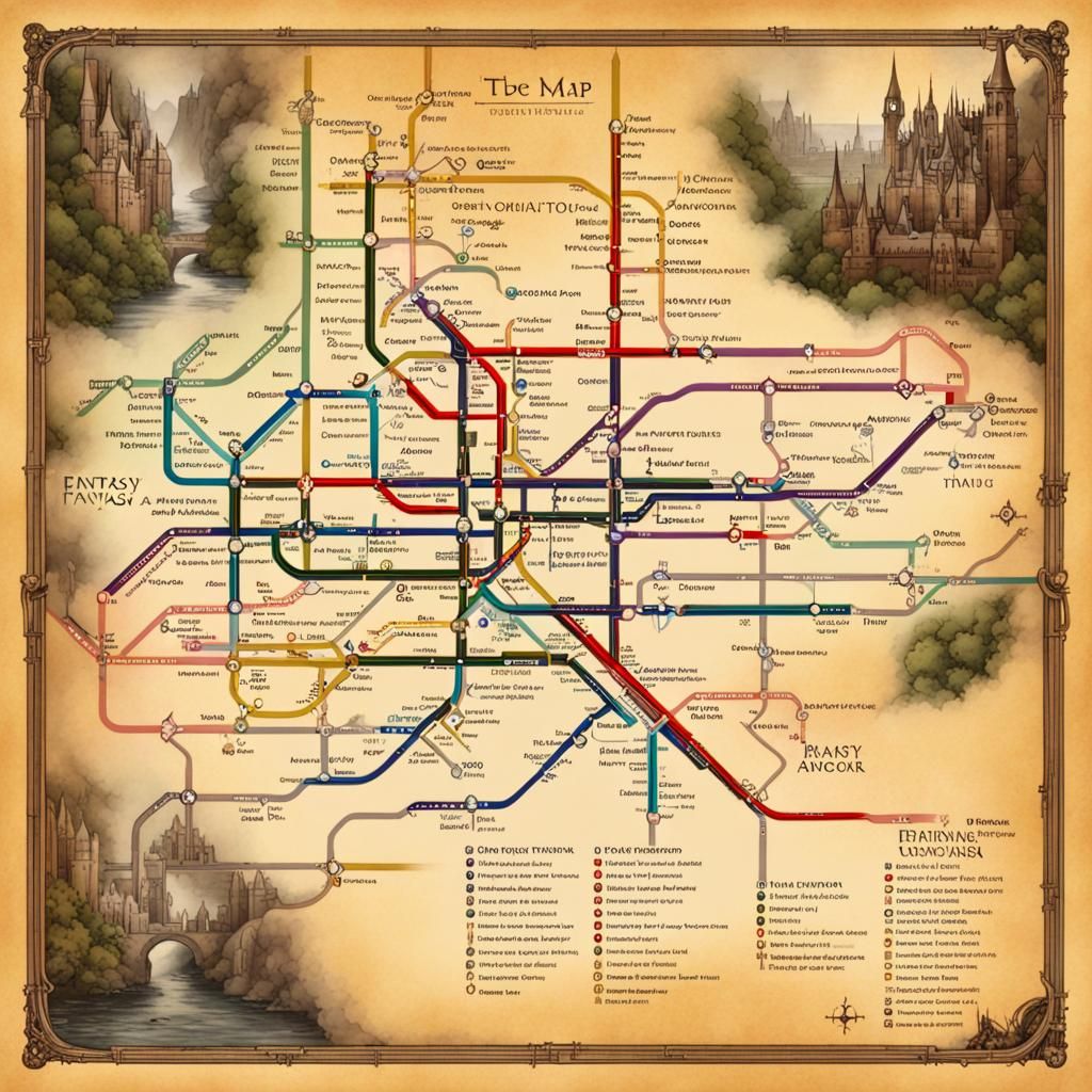 Fantasy Tube Map: A Surreal Dreamscape