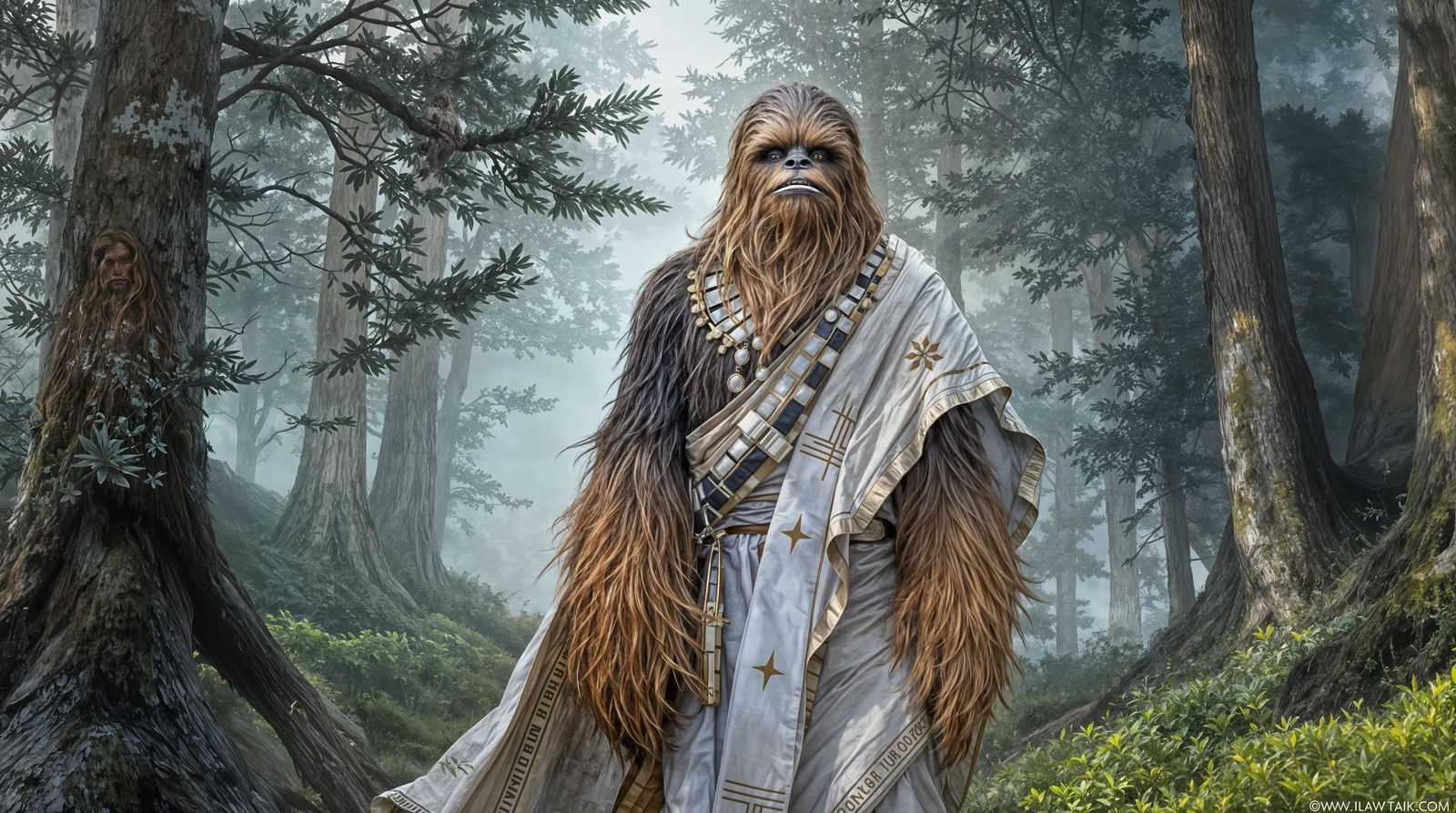 A Furry Mormon Wookiee in Traditional Attire