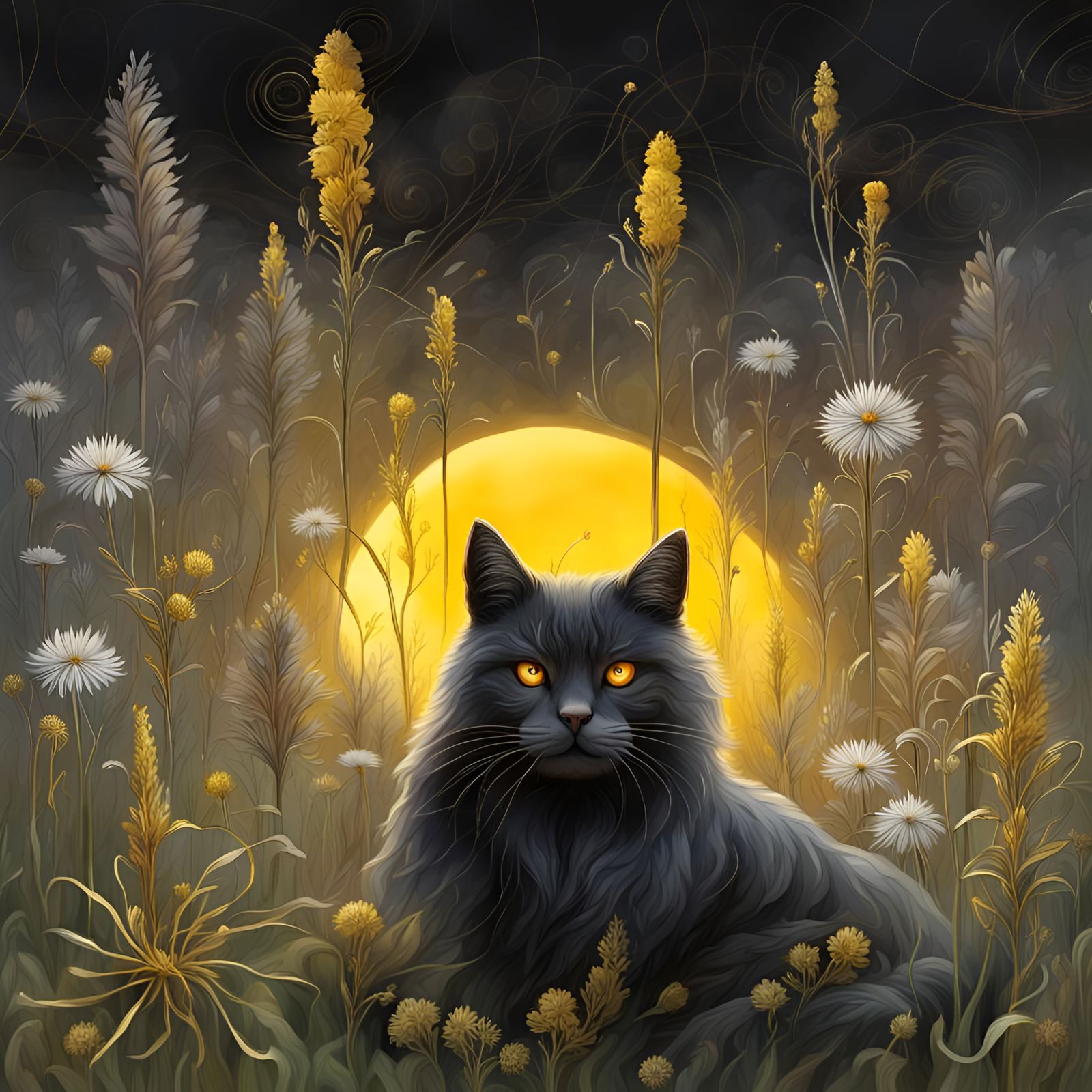 Golden and Silver Meadow in Metallic Light