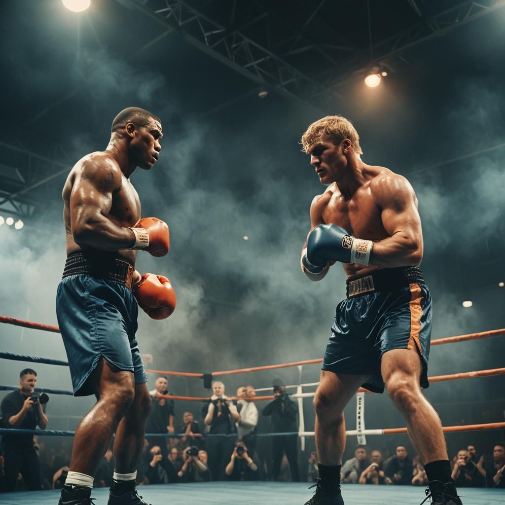 Tyson vs Paul: Cinematic Boxing Ring Face-Off