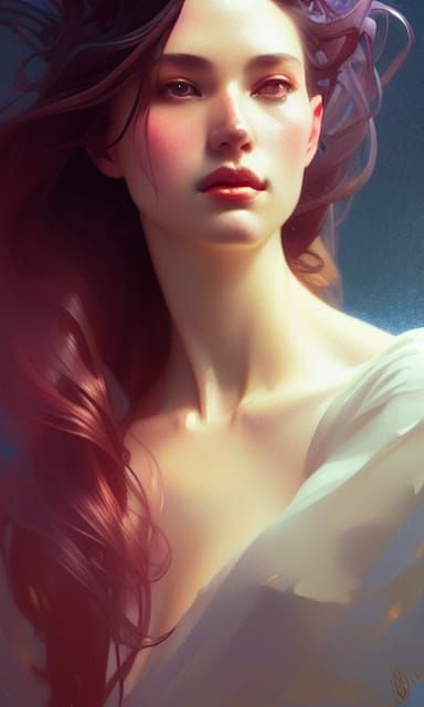 Romantic Portrait with Dynamic Lighting in Digital Art