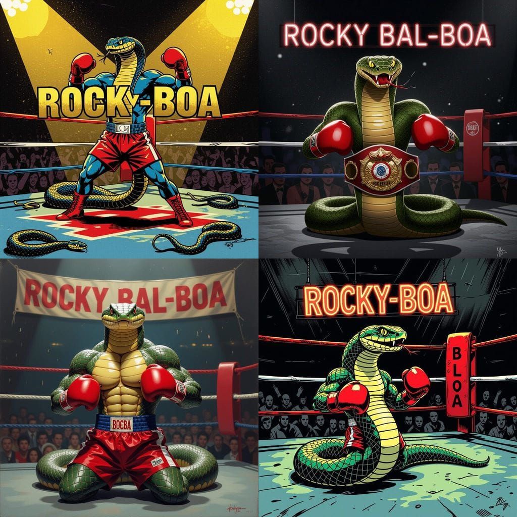 Rocky Balboa Snake Character in Boxing Scene