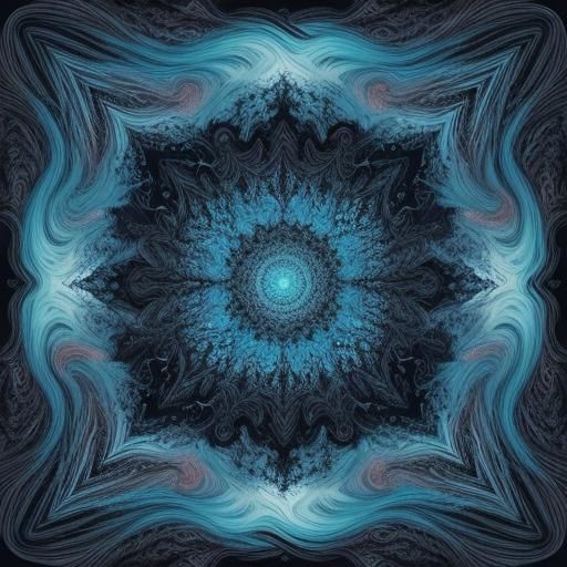 Abstract Ink Landscape in Fractal Vector Art Style