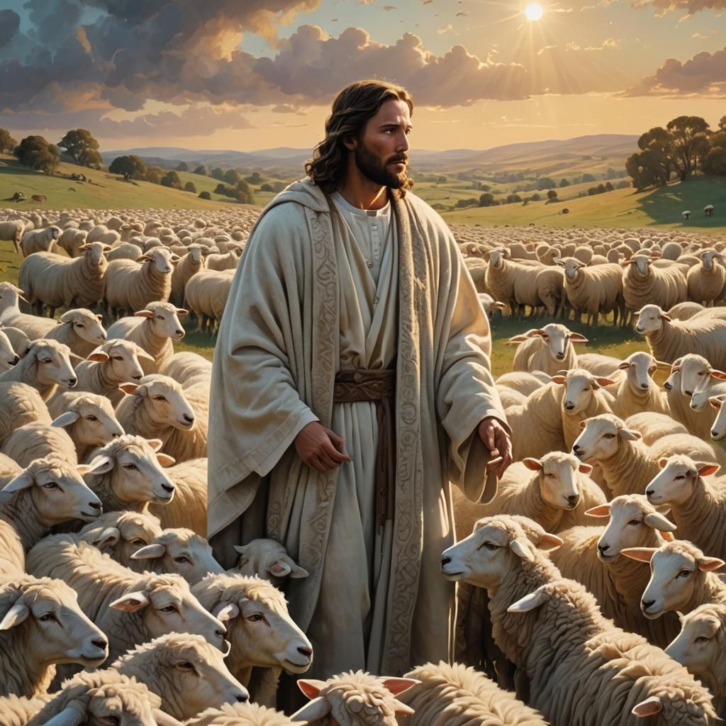 Christ Shepherd: Dawn of Trust in Pastel Hues