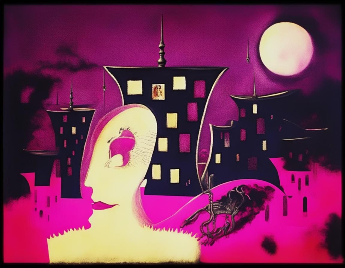 Gothic Photorealistic Art in H.R. Giger Style