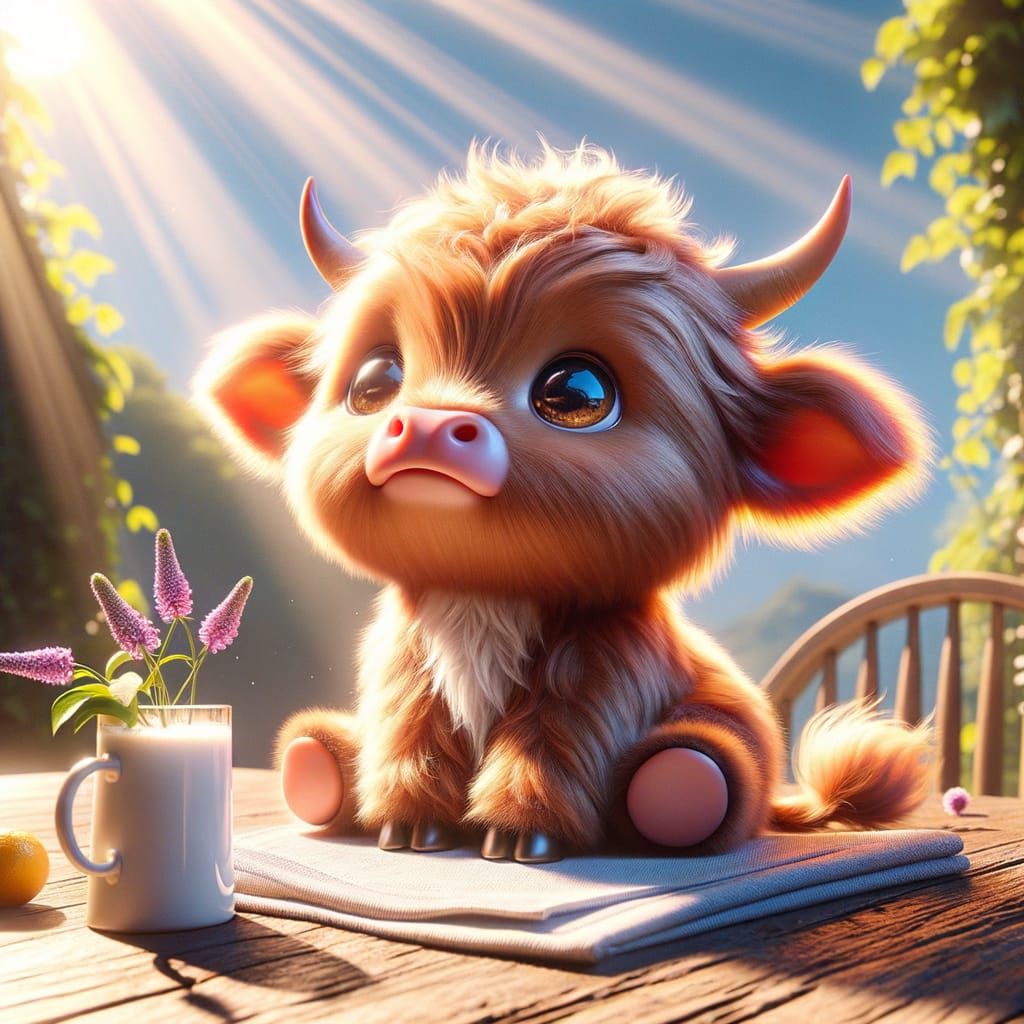 Sunny Highland Cow
