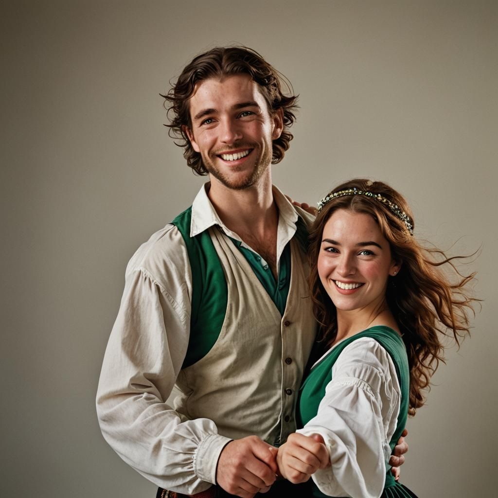 Smiling Irish Couple Dancing: Professional Portrait