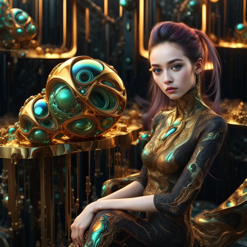 Geometric Abstract in Polychromatic 3D Render