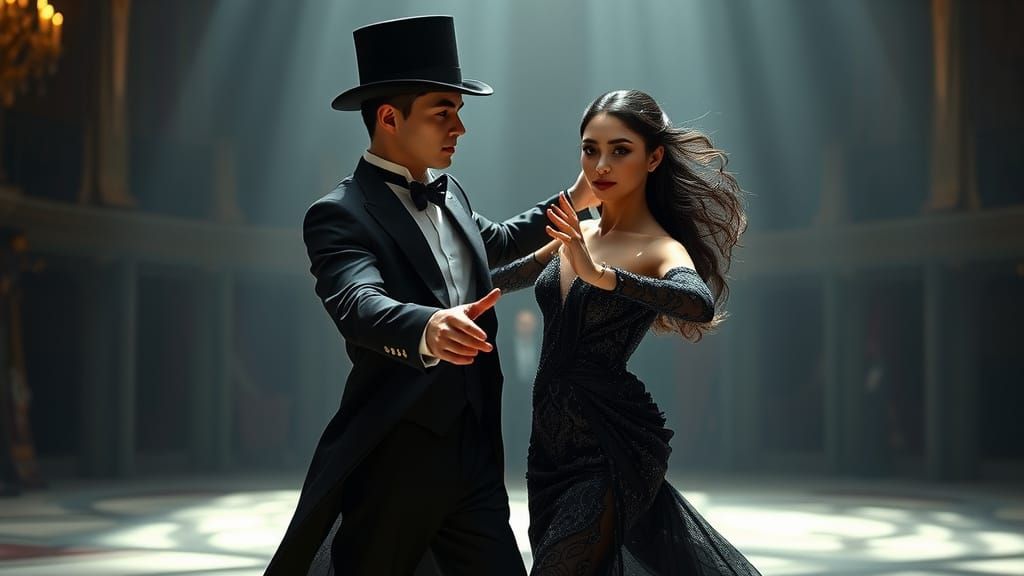 Ethereal Emperor Waltzing in Ultra-Realistic Darkness