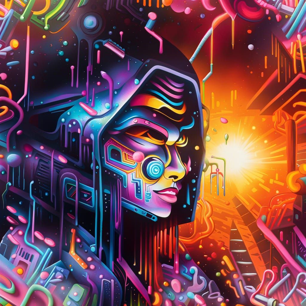 Neon Graffiti Alley in Ultra Detailed Street Art