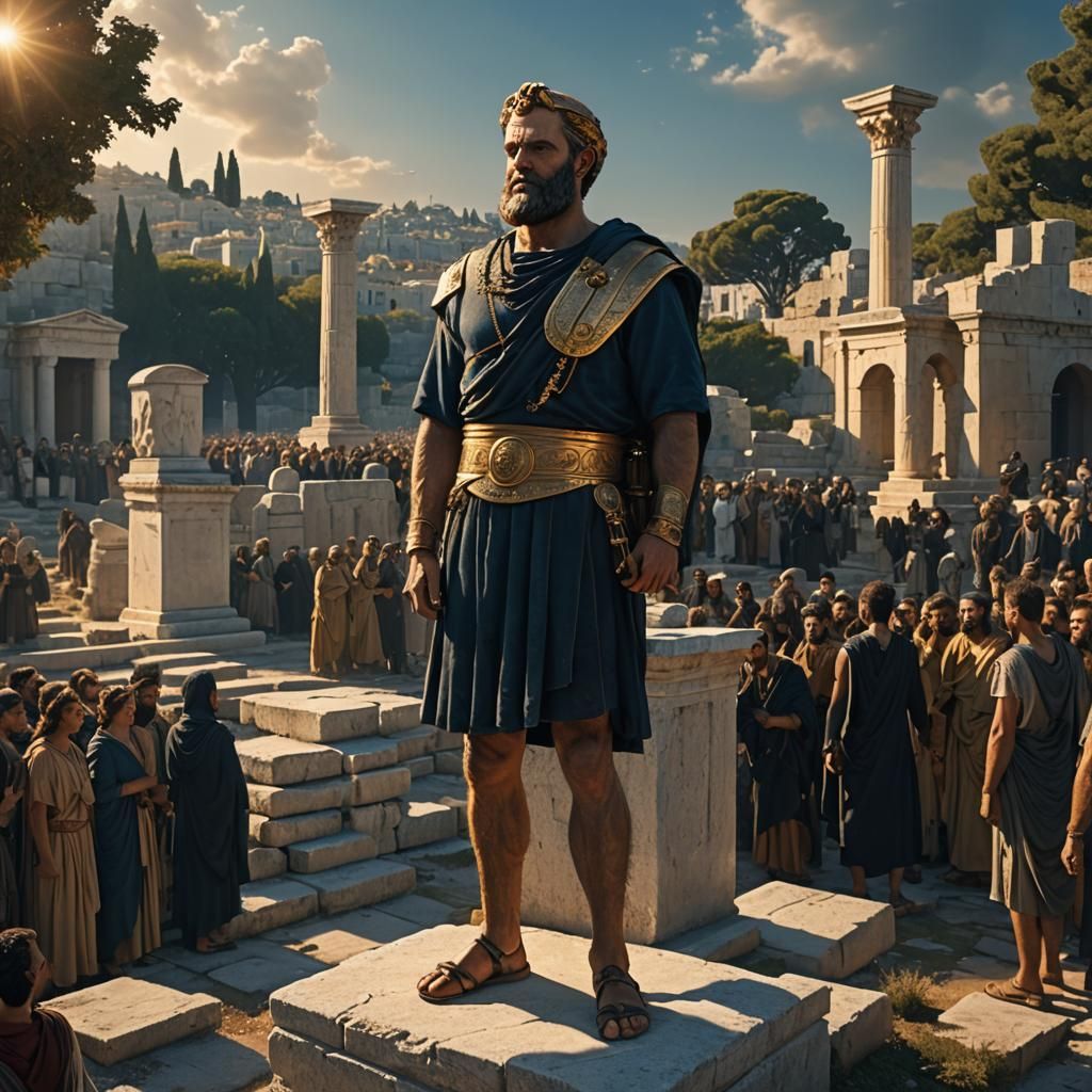Pericles Addresses Athenians: Historical Fantasy Matte Paint...