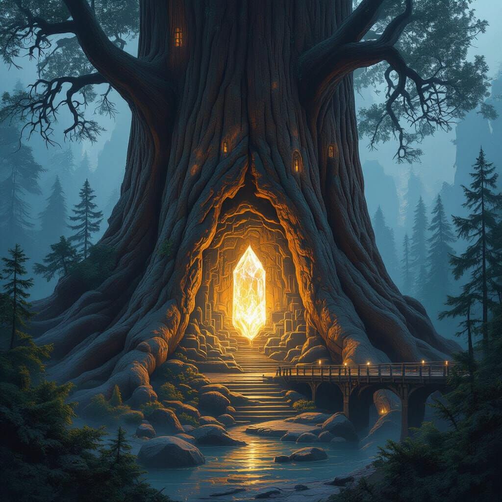 Hidden City Inside Ancient Sequoia Tree