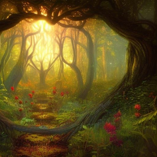 Enchanted Fairy Circle Portal with Sparkling Magic