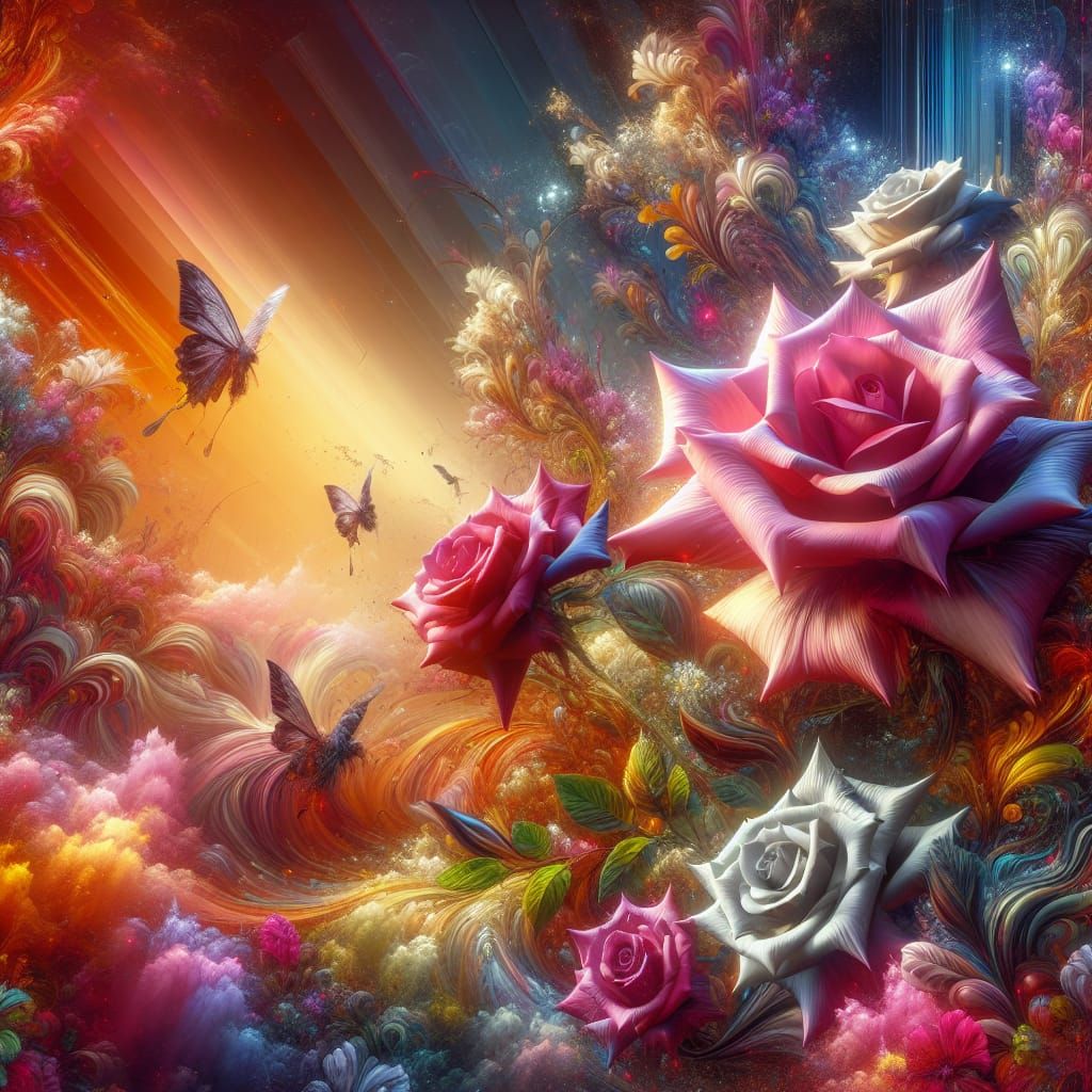 Rugosa Rose: Love Stronger Than Death, a Digital Painting