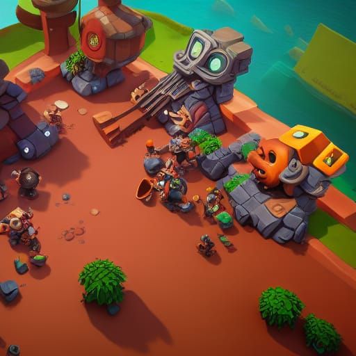 Fantastical Brawl Stars Scene in Deep Color